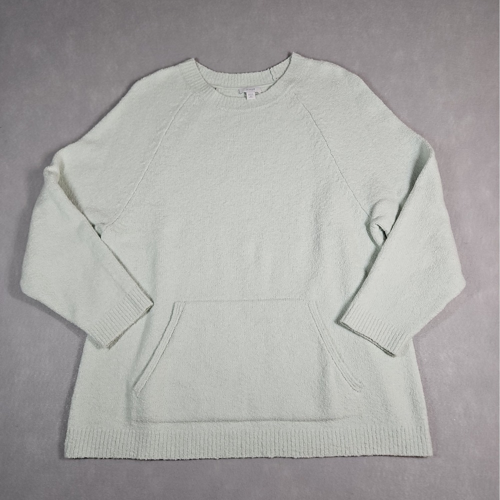 Pure Jill Womens Pastel Green Sweater w/ Kangaroo Pocket Size Medium Petite